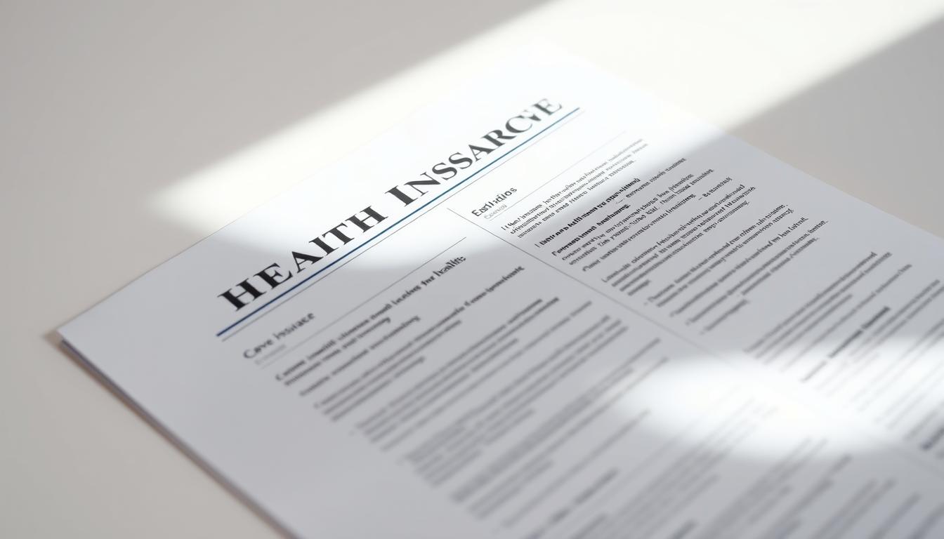 A well-lit close-up photograph of a health insurance policy document, open to a page that clearly displays the policy coverage benefits. The document should be positioned on a clean, minimalist background, with a soft, natural lighting that highlights the details of the text and graphics. Use a high-quality DSLR camera with a macro lens to capture the intricate information on the policy, ensuring a crisp, high-resolution image. The overall mood should convey a sense of clarity and professionalism, reflecting the importance of understanding the coverage benefits when selecting a medical insurance plan.
